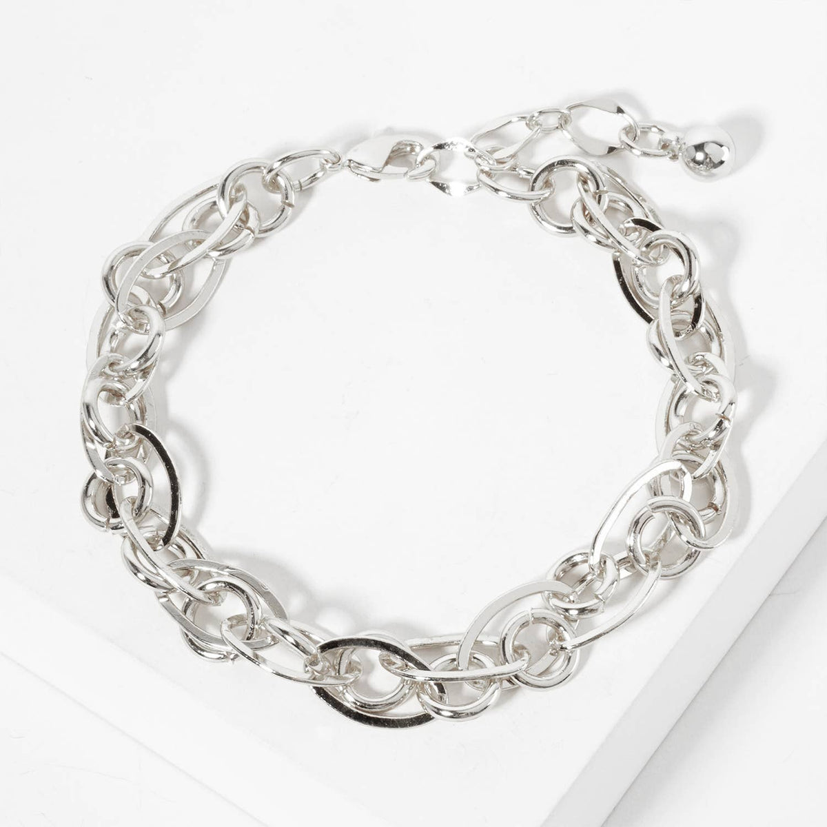 18K-Gold-Dipped Polished Brass Interwoven Chain Bracelet
