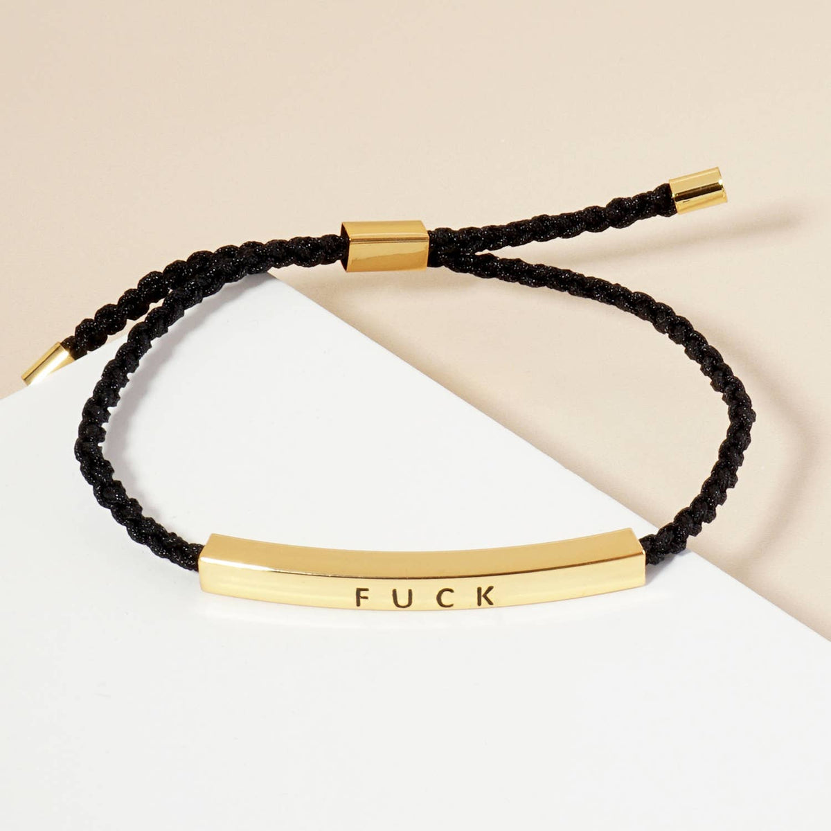 Inspirational Messages "Fuck" Tube Bar Bracelet