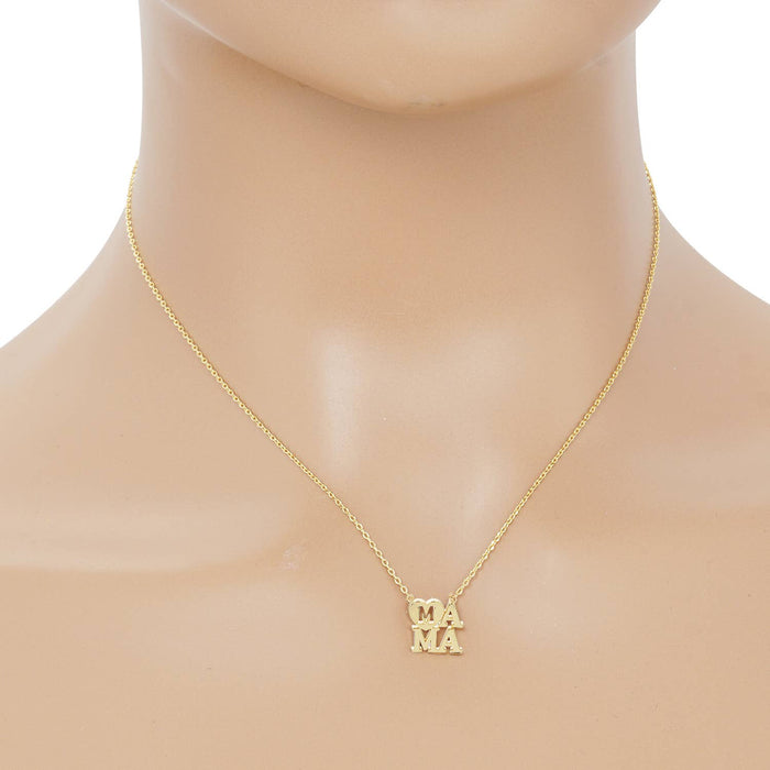 Gold Plated Heart Shaped Mama Necklace