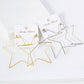 Polished Brass Delicate Star-Shaped 80mm Hoop Earrings