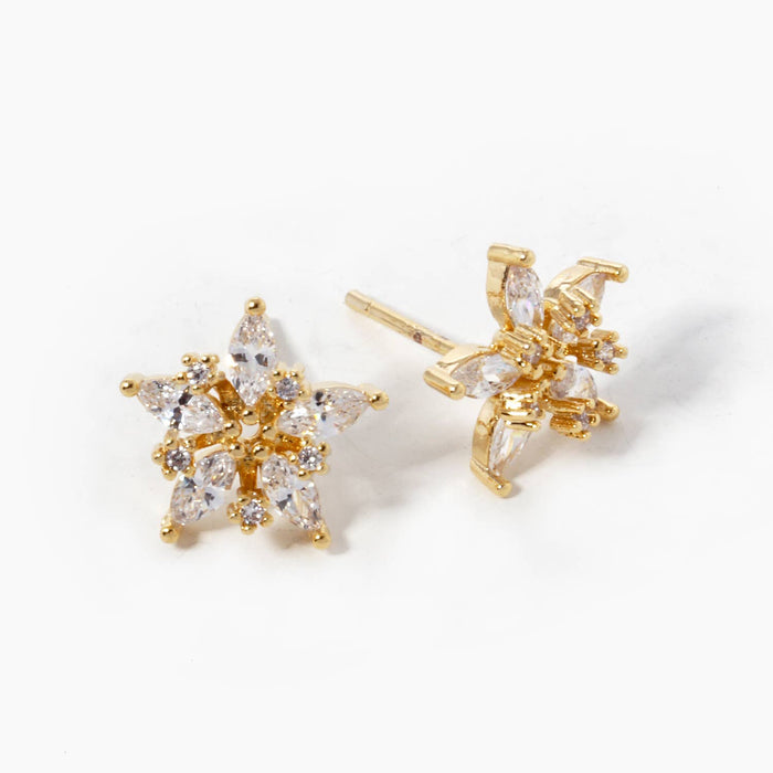 Gold Plated Micro Pave Stud Earrings