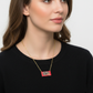 Horse Mom Enamel Bar Pendant Necklace