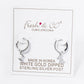 4-Prong Square Cubic Zirconia Drop 10mm Huggie Hoop Earrings