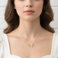 Elegant Pavé Crystal Bow Pendant Necklace