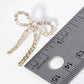 RIBBON BOW DROP POST EARRINGS / 18K GOLD DIPPED / CUBIC