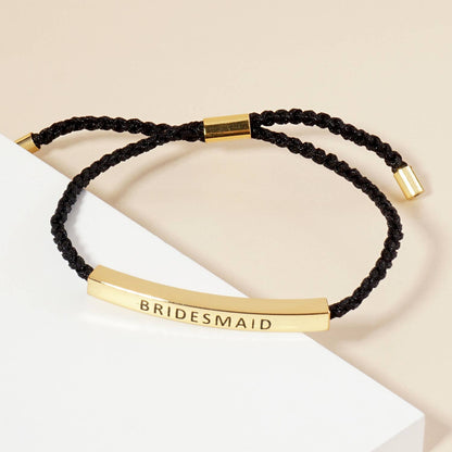 Inspirational Messages "Bridesmaid" Tube Bar Bracelet