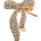 Crystal Bow Stud Earrings – Pavé Ribbon Bow, Gold & Silver