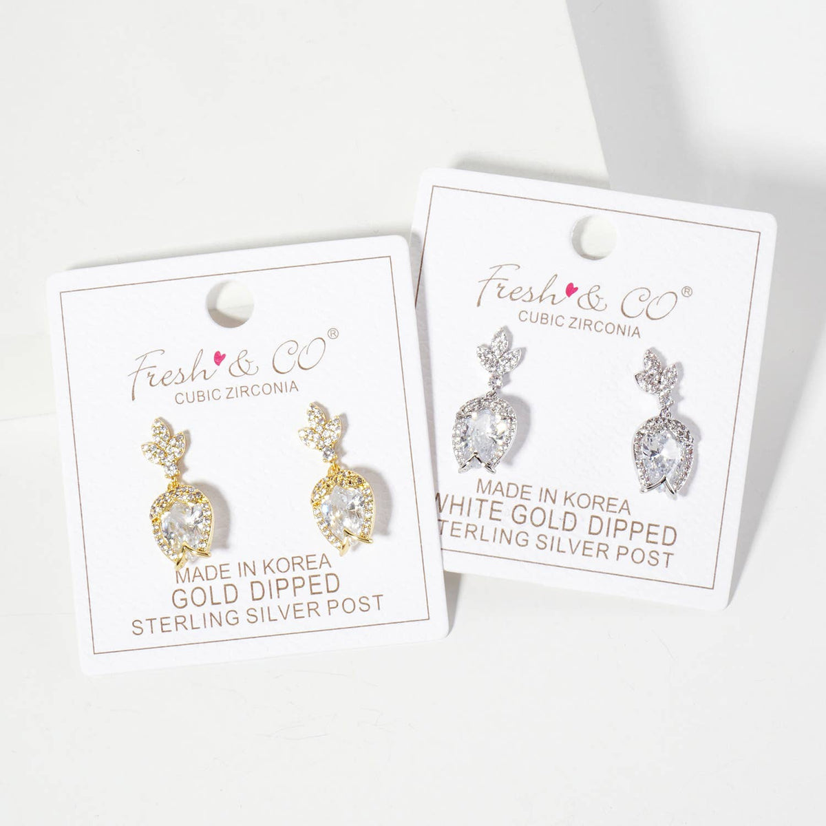 Botanical-Theme Tulip Design Dangle Post Earrings