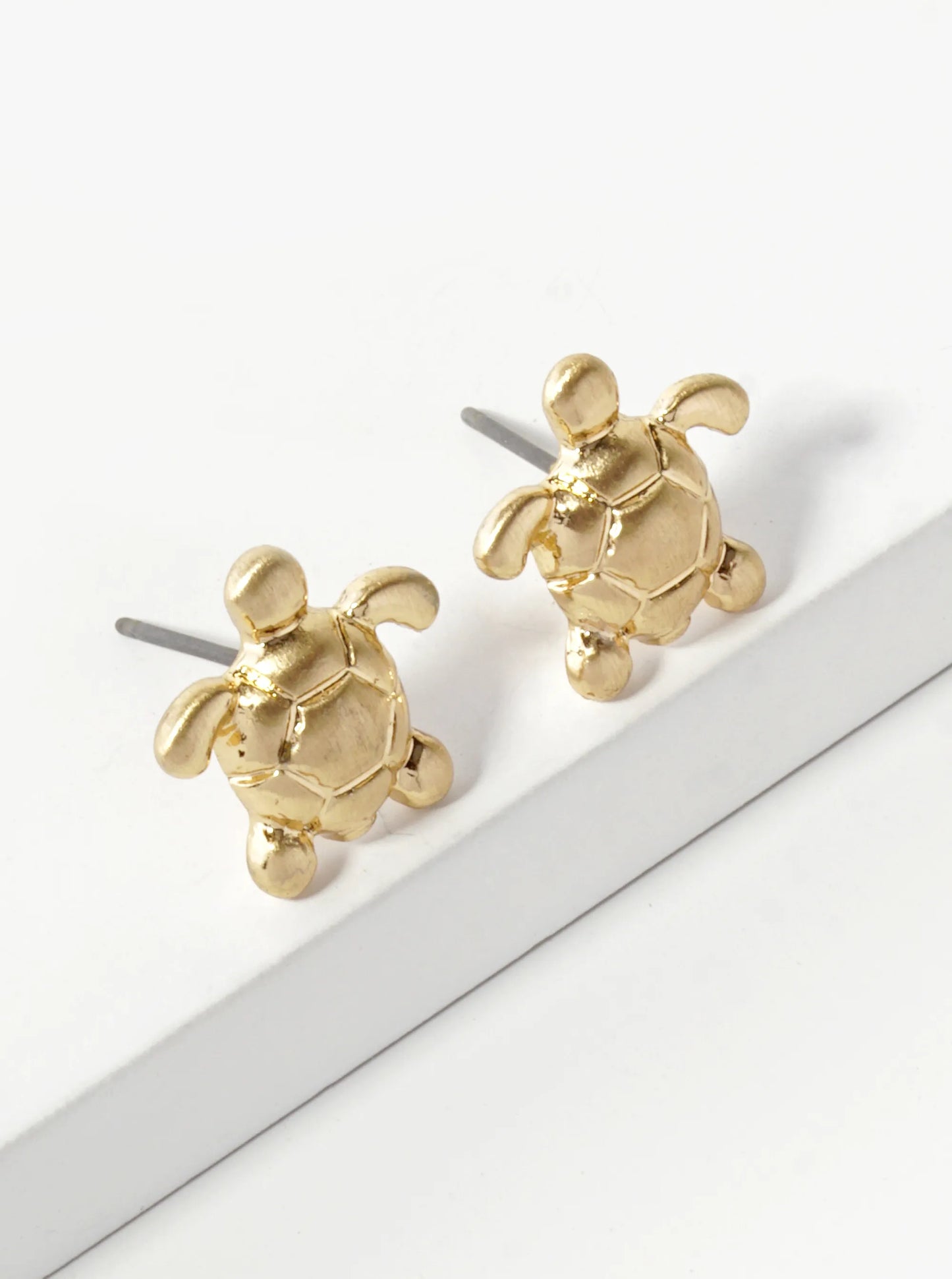 12mm Textured Puffy Turtle Stud Earrings