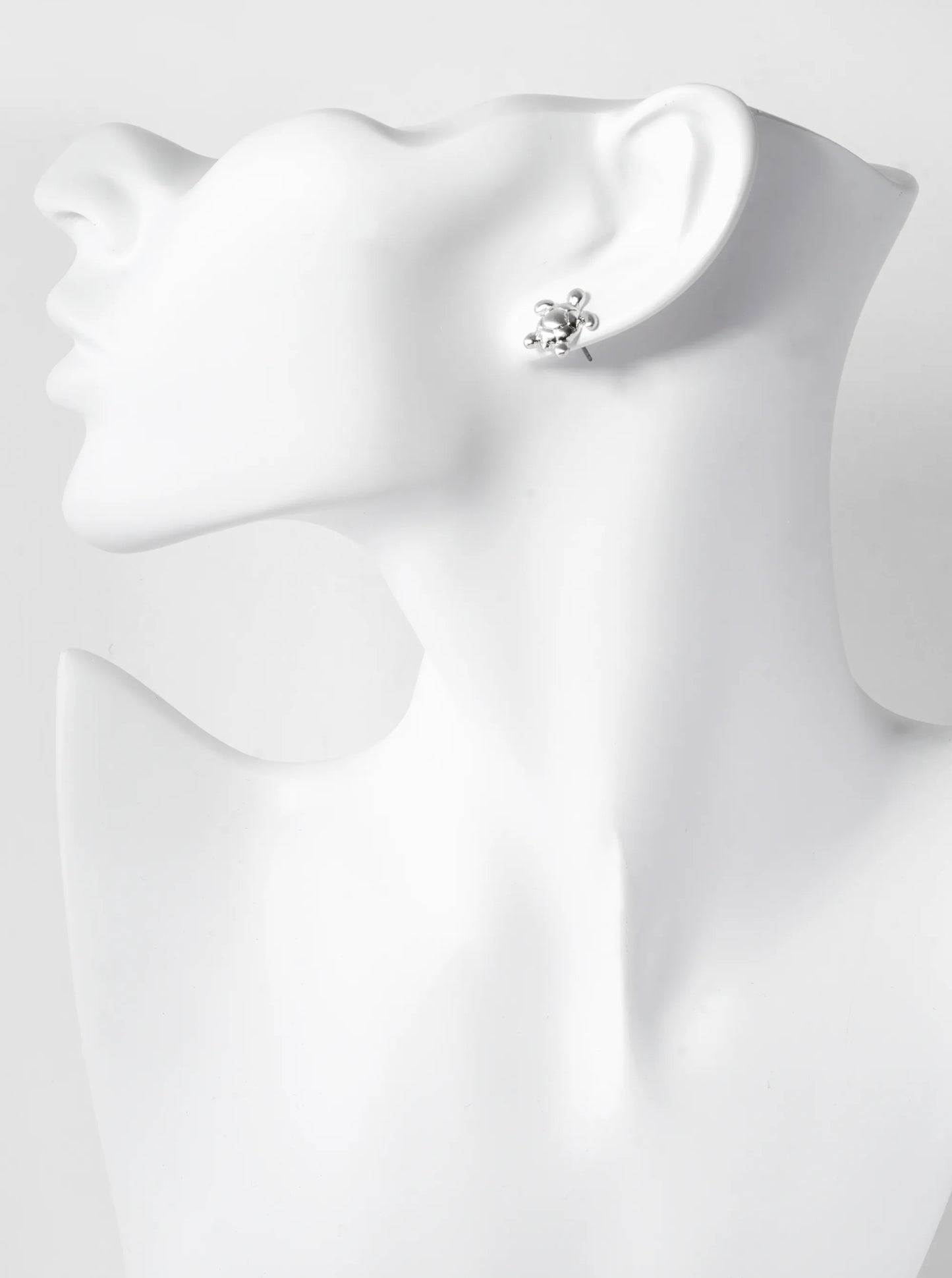 12mm Textured Puffy Turtle Stud Earrings