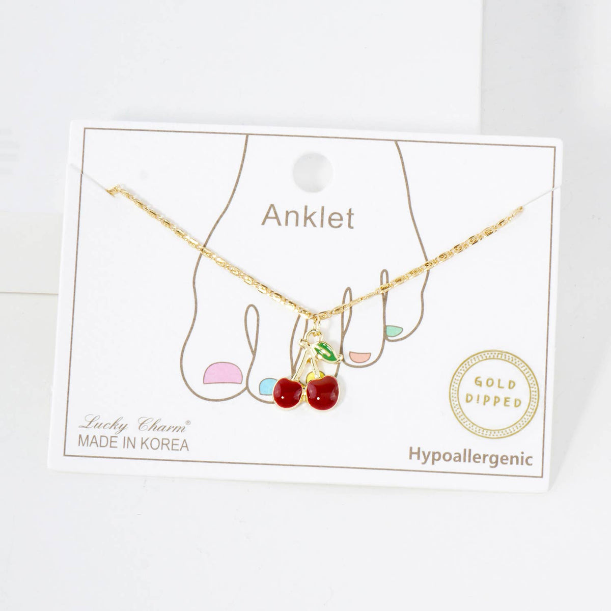 Summer Fruit Series: Dainty Cherry Drop Anklet