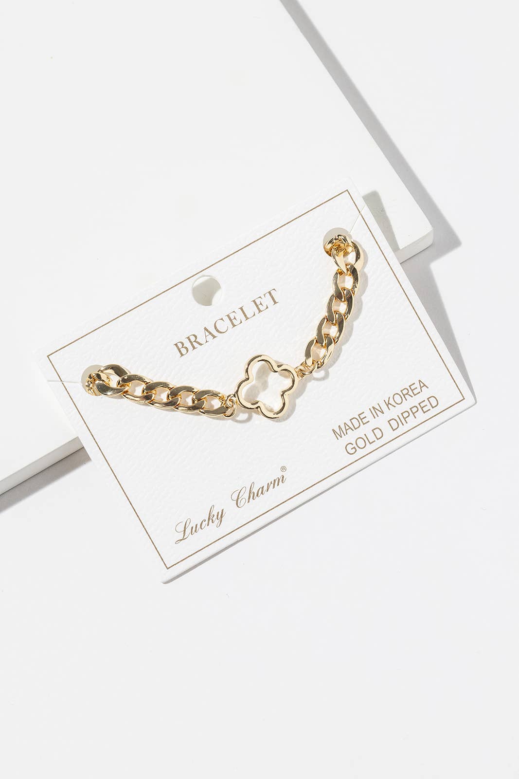 Clover Link Curb Chain Bracelet