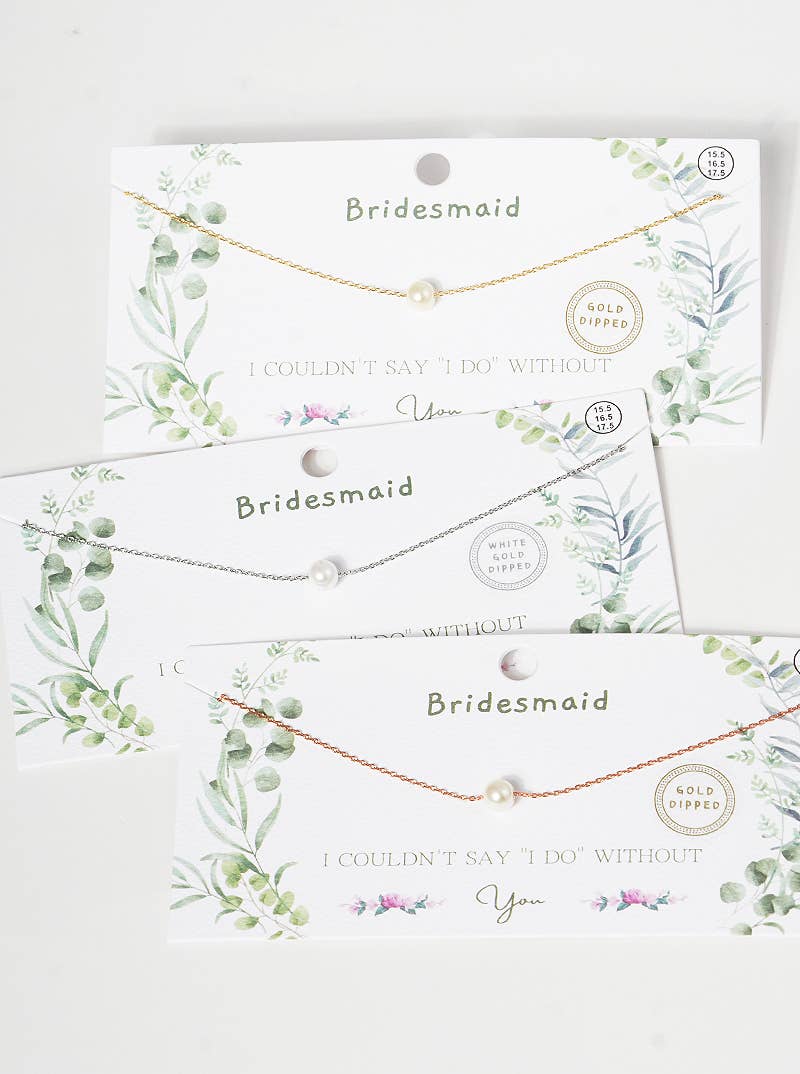 Dainty Single Pearl Pendant Necklace for Bridesmaid