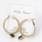 12MM QUATREFOIL DROP 30MM BALL BEADED LEVERBACK HOOP