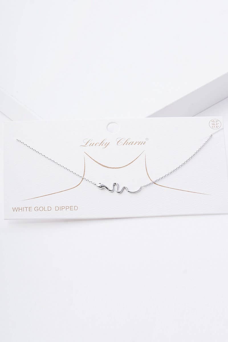 Gold Plated Tiny Snake Charm Necklace