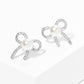 Gold Freshwater Pearl Ribbon Stud Earrings
