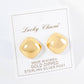 18K Gold Dipped 20mm Diamond Shape Button Stud Earrings