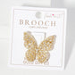 Butterfly Design 18K-Gold-Dipped Brass Brooch