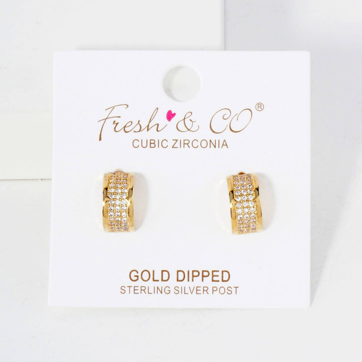 Micro-Pave-Set 11mm Half Hoop Earrings