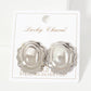 Polished Brass Soft-Curve Wavy Oval Stud Earrings