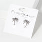 14mm Palm Tree Tropical Stud Earrings