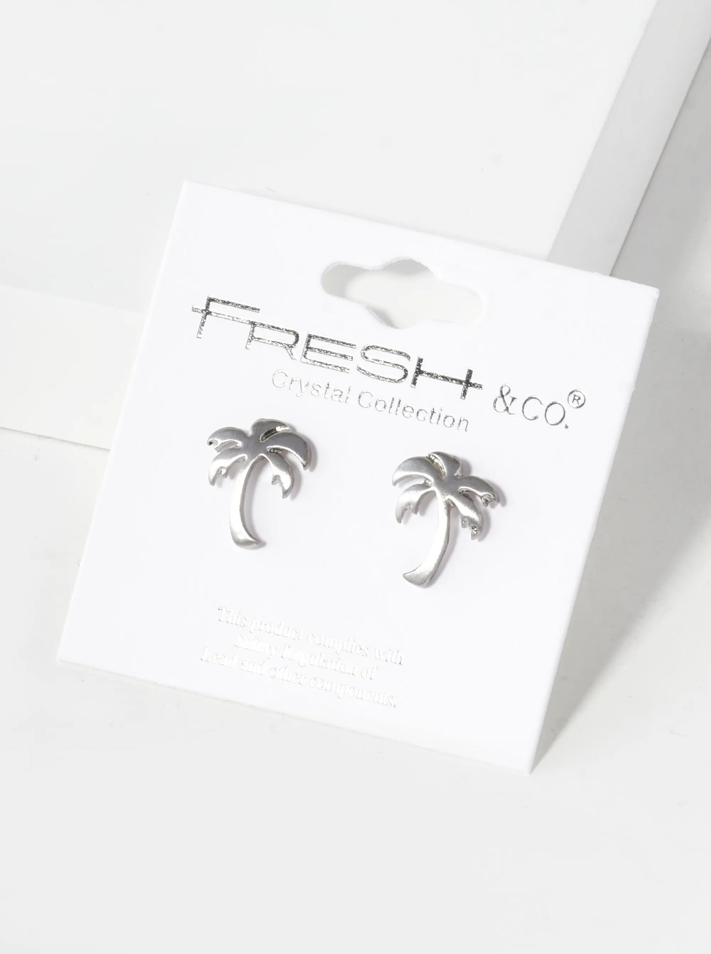 14mm Palm Tree Tropical Stud Earrings