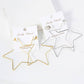 Polished Brass Delicate Star-Shaped 65mm Hoop Earrings