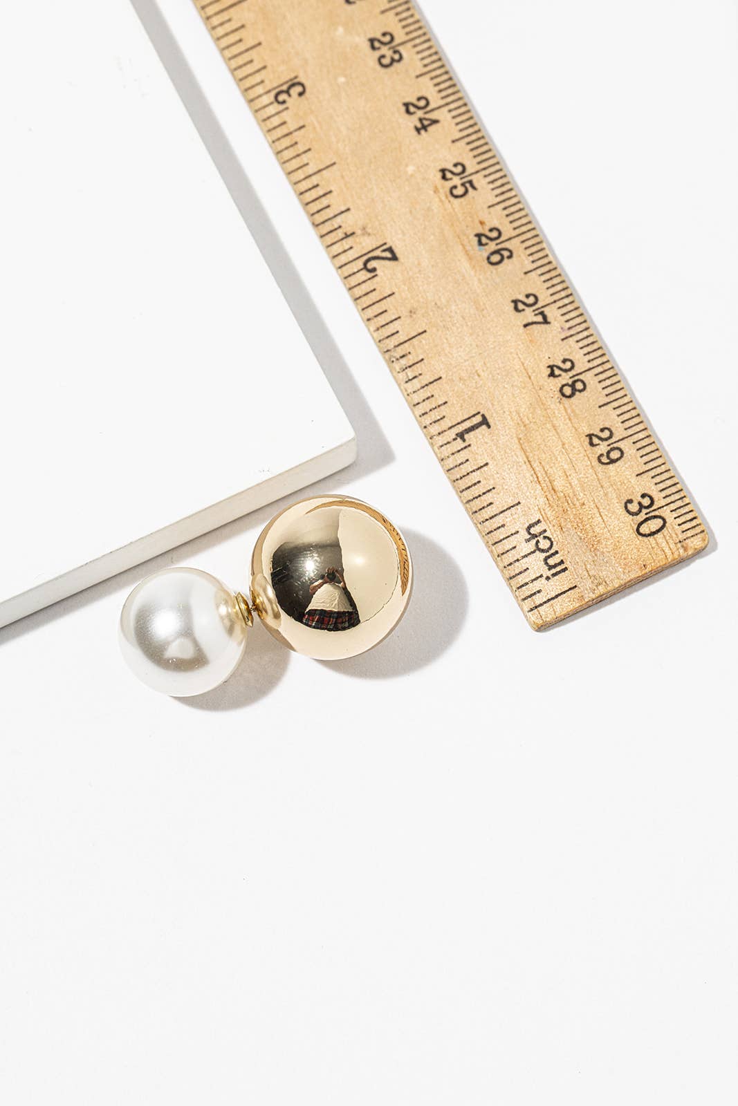 Jumbo Double-Sided Ball Stud Earrings – Statement Pearl