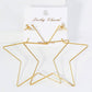 Polished Brass Delicate Star-Shaped 80mm Hoop Earrings