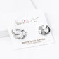 4-PRONG OVAL CUBIC ZIRCONIA BUTTERFLY 13MM HUGGIE HOOP EARRI