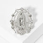 Cubic-Zirconia Virgin-Mary in Oval Frame Brooch