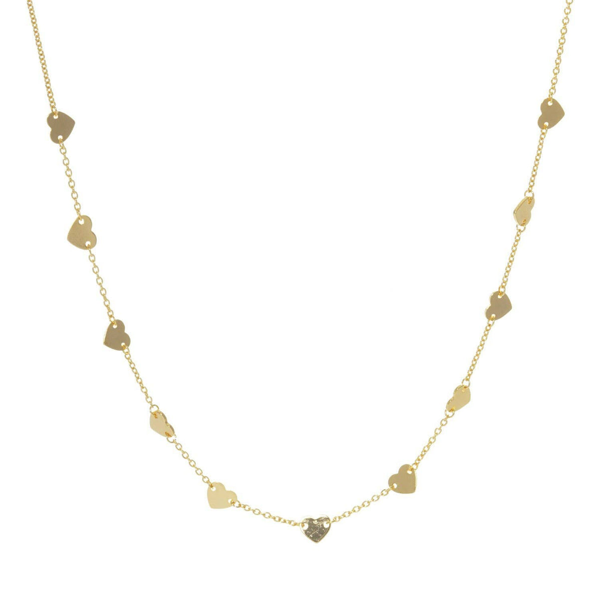 Gold Plated Floating Heart Charm Necklace