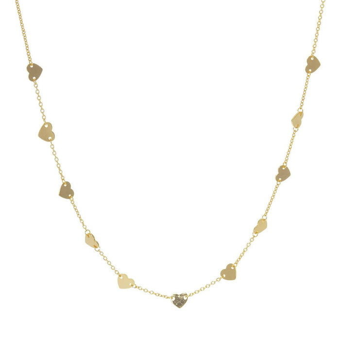 Gold Plated Floating Heart Charm Necklace