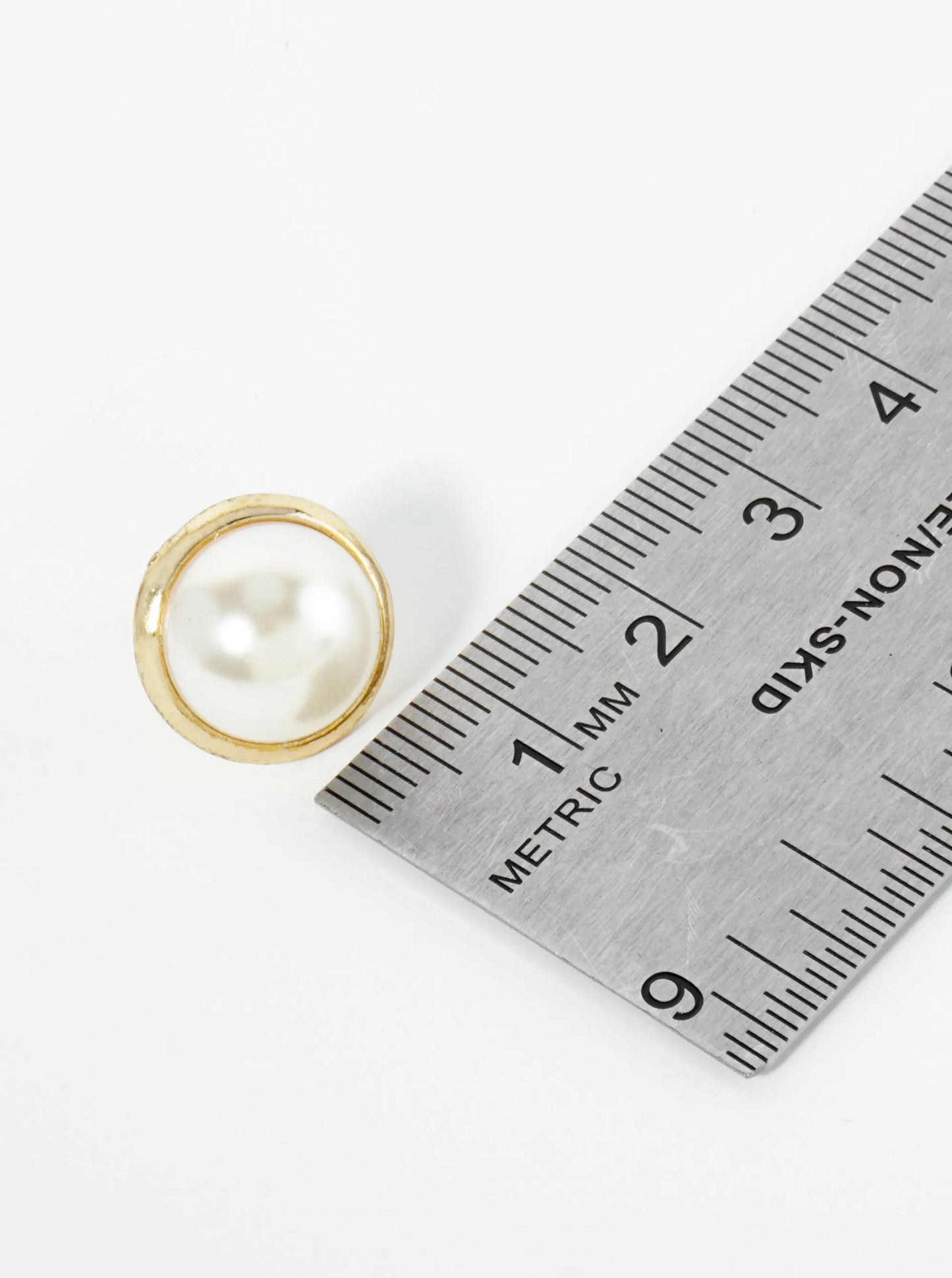15mm Pearl Button Stud Earrings