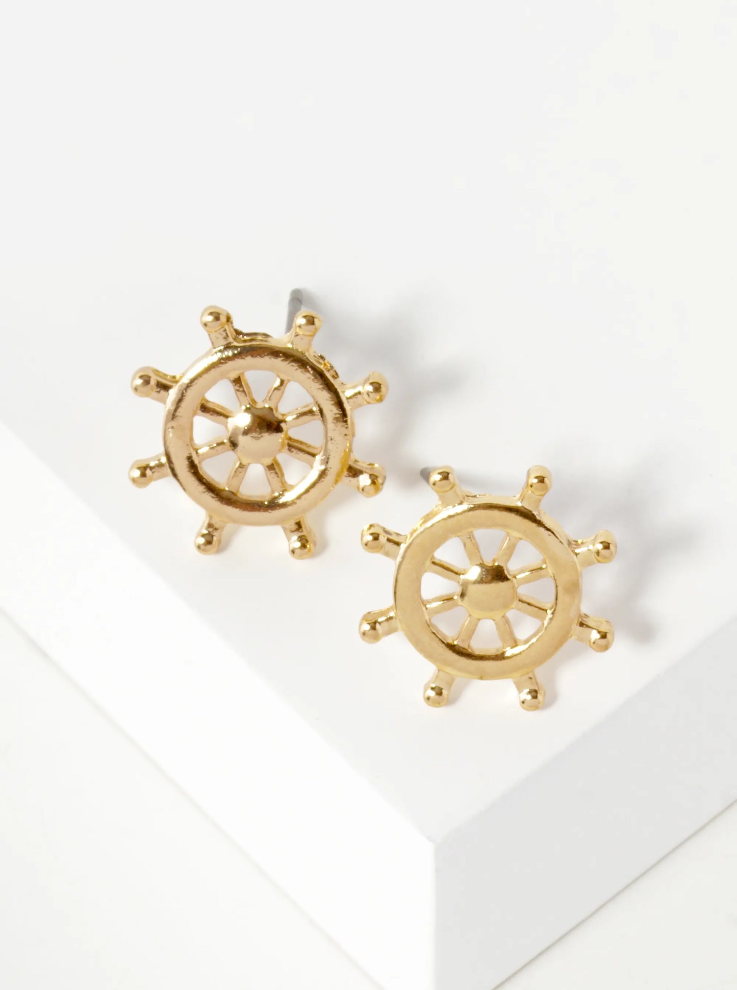 15mm Ships Wheel Stud Earrings