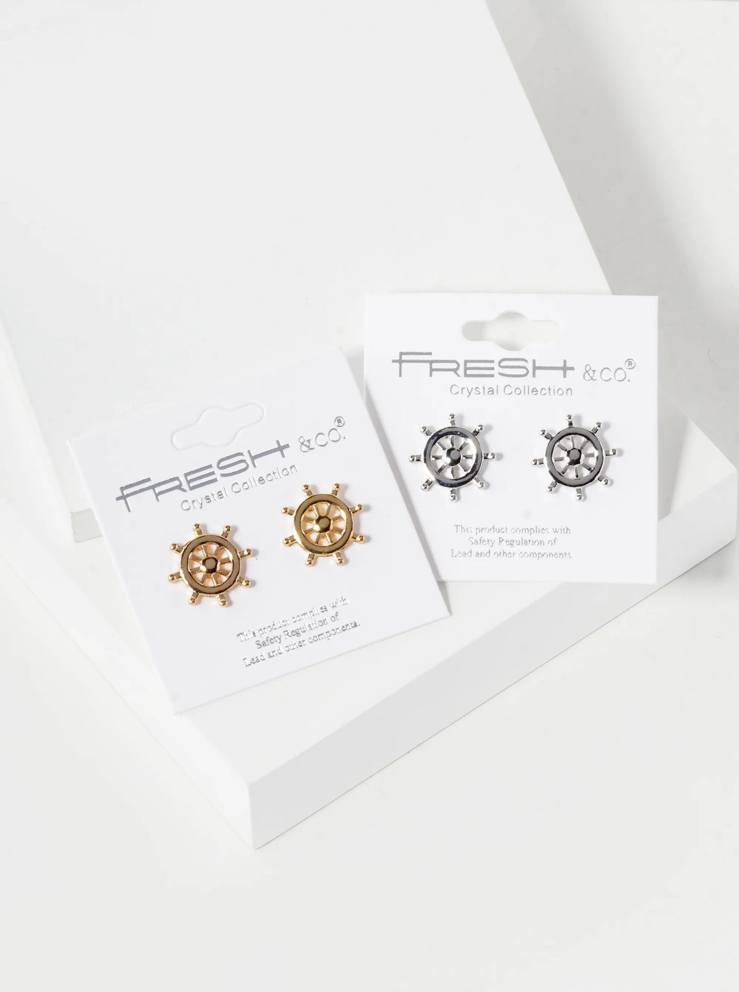 15mm Ships Wheel Stud Earrings