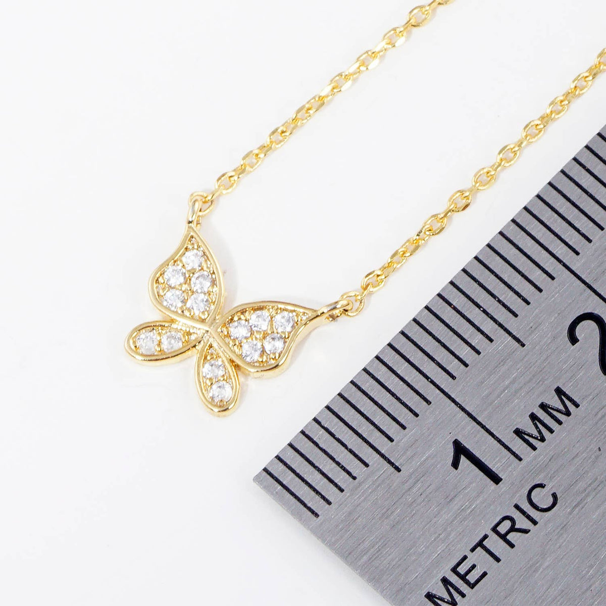 Pavé Crystal Butterfly Pendant Necklace