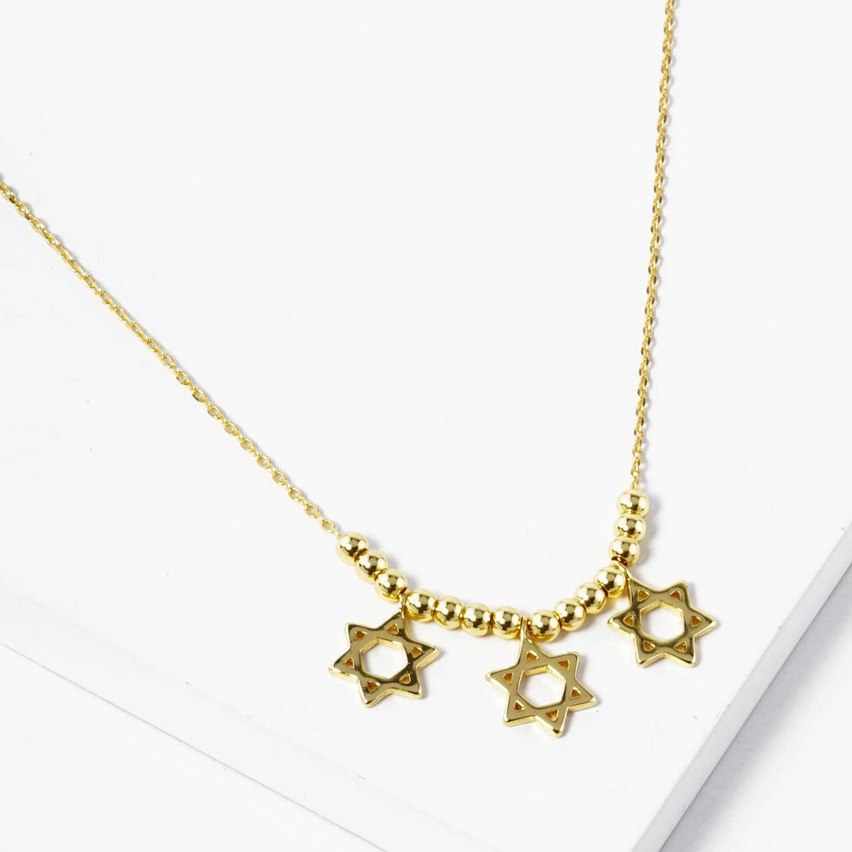 Minimalist Triple Star Charm Necklace