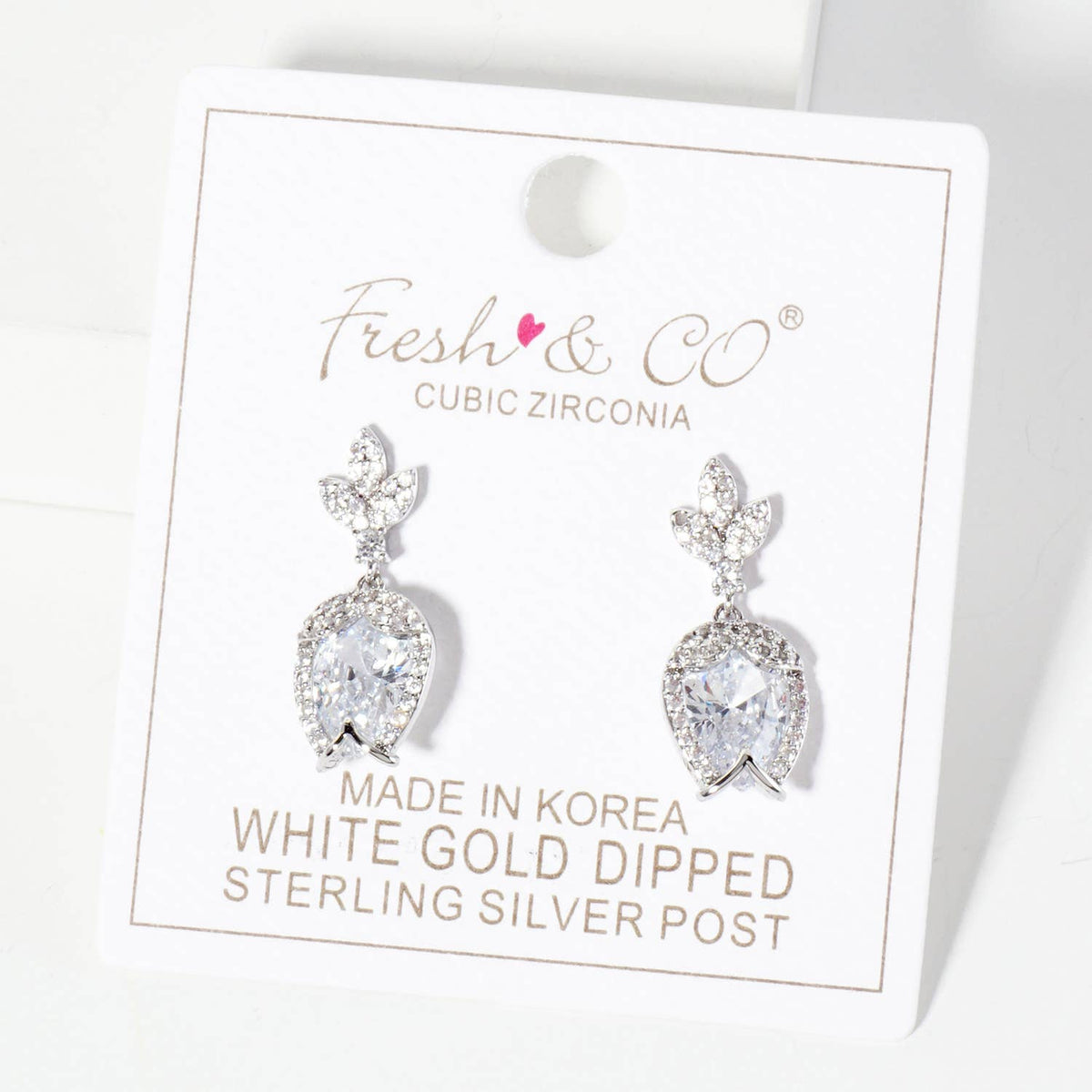 Botanical-Theme Tulip Design Dangle Post Earrings