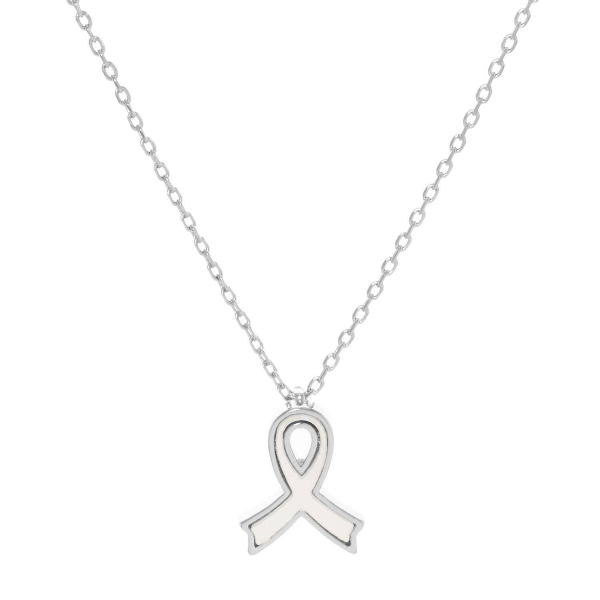 White Shelled Breast Cancer Awareness Necklace