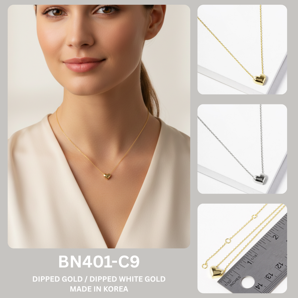 Minimalist Puffed Heart Pendant Necklace