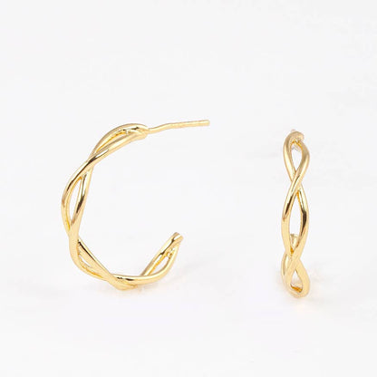 Gold Plated Double Twist Hoop Earrings