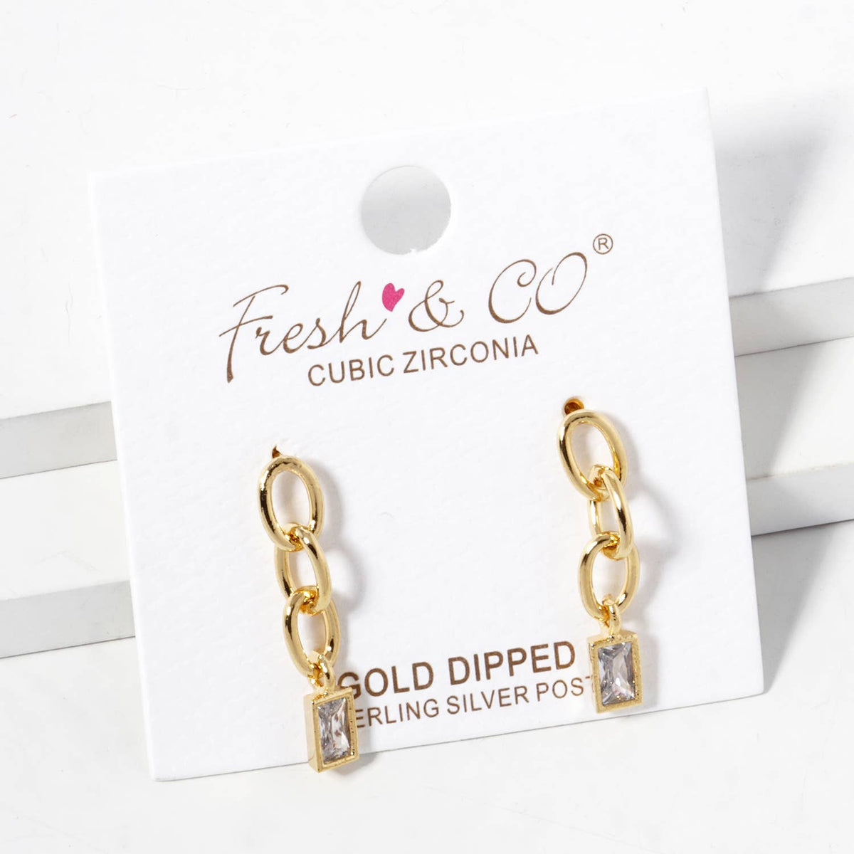 Gold Dipped Chain Drop Earrings