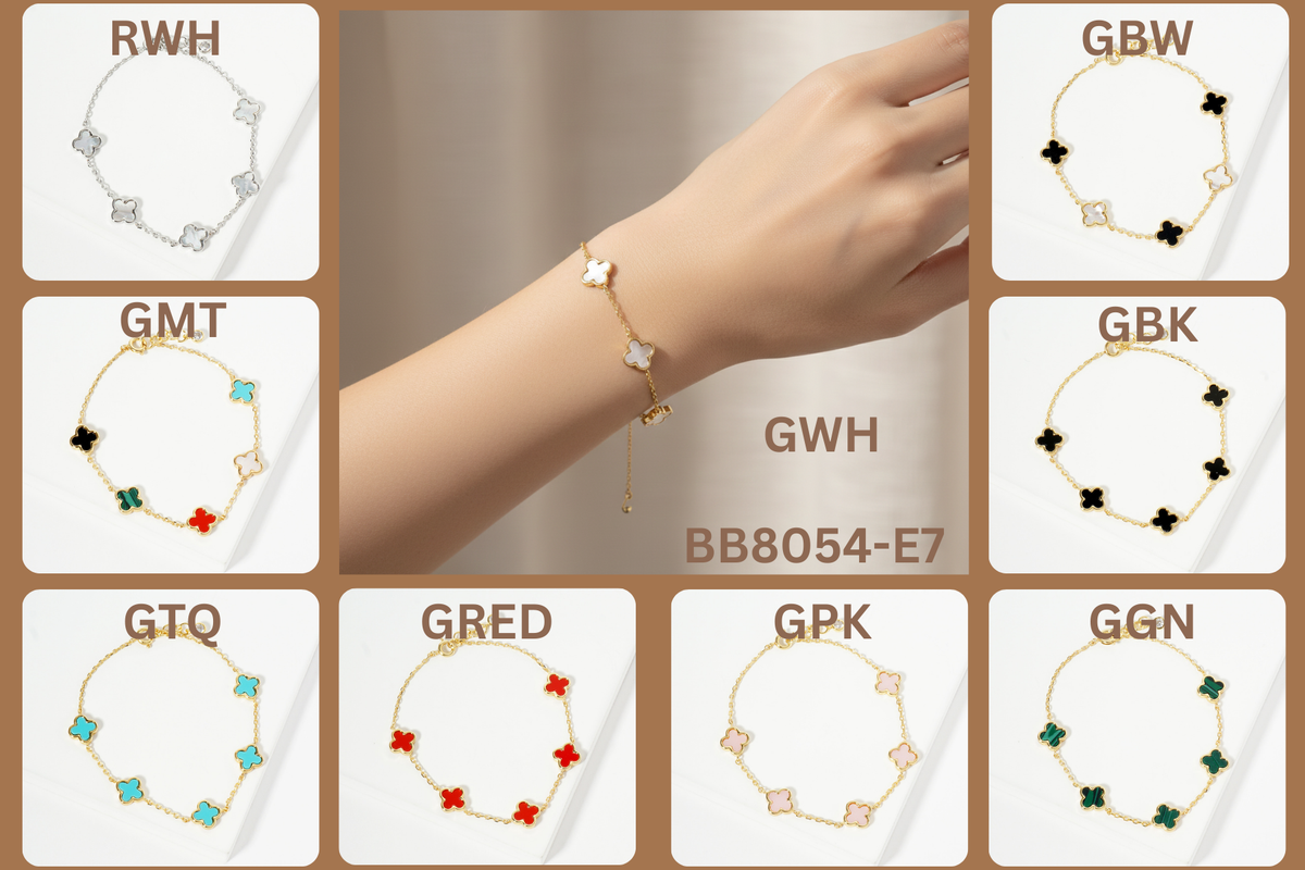 Elegant Clover Charm Chain Bracelet