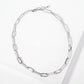 18K-Gold-Dipped 20-15mm Textured Paperclip Chain Necklace