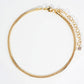 18K Gold Dipped  Two And A Half Millimeters Brass Herringbone Chain Anklet