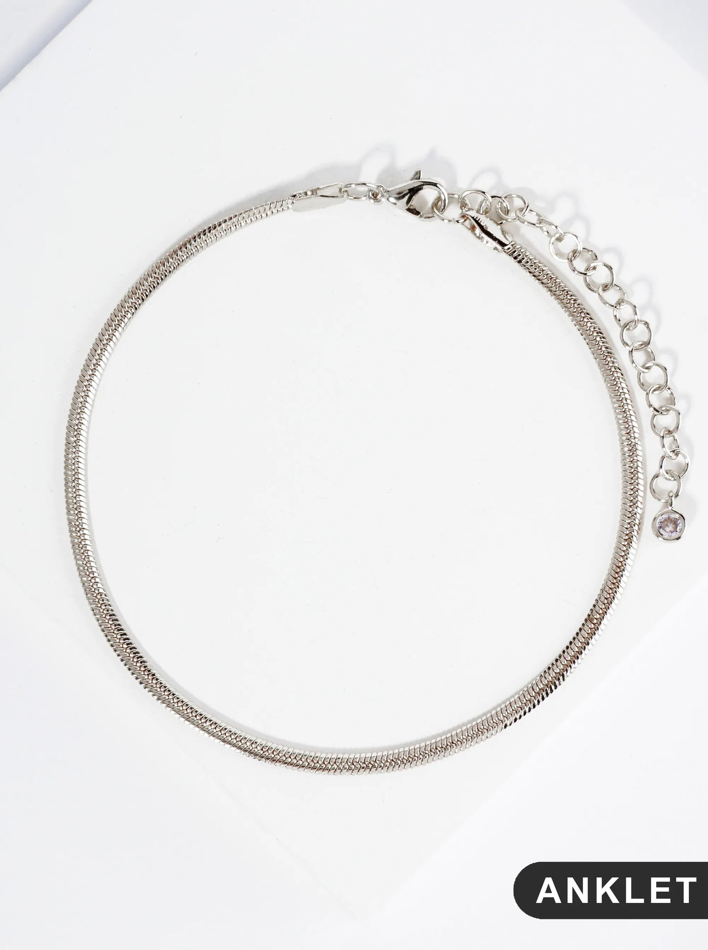 18K Gold Dipped  Two And A Half Millimeters Brass Herringbone Chain Anklet