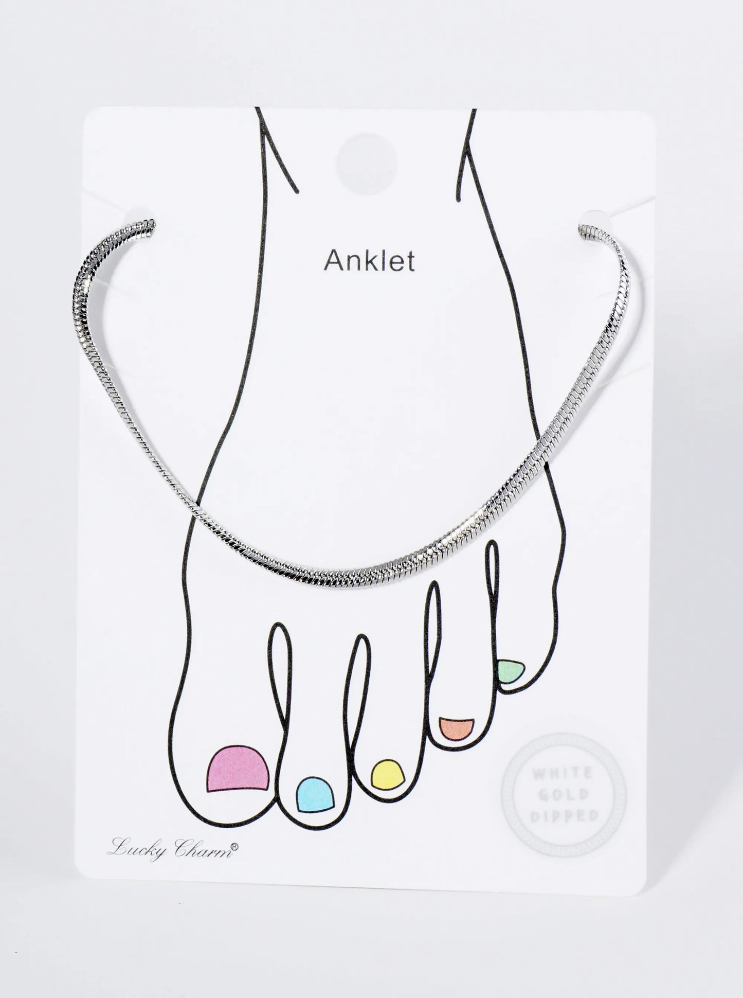 18K Gold Dipped  Two And A Half Millimeters Brass Herringbone Chain Anklet