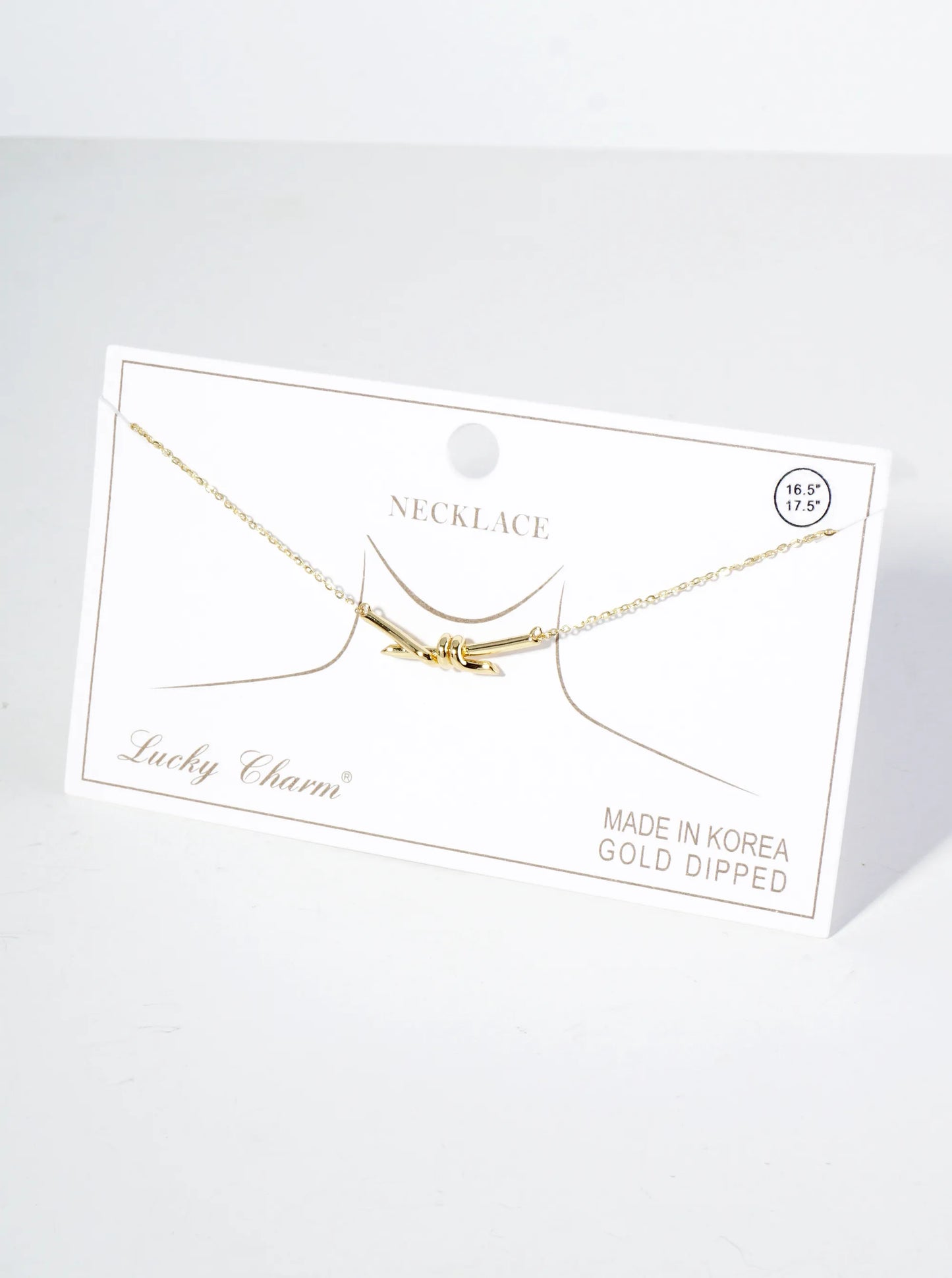 18K Gold Dipped 1 Inch Brass Knot Pendant Necklace