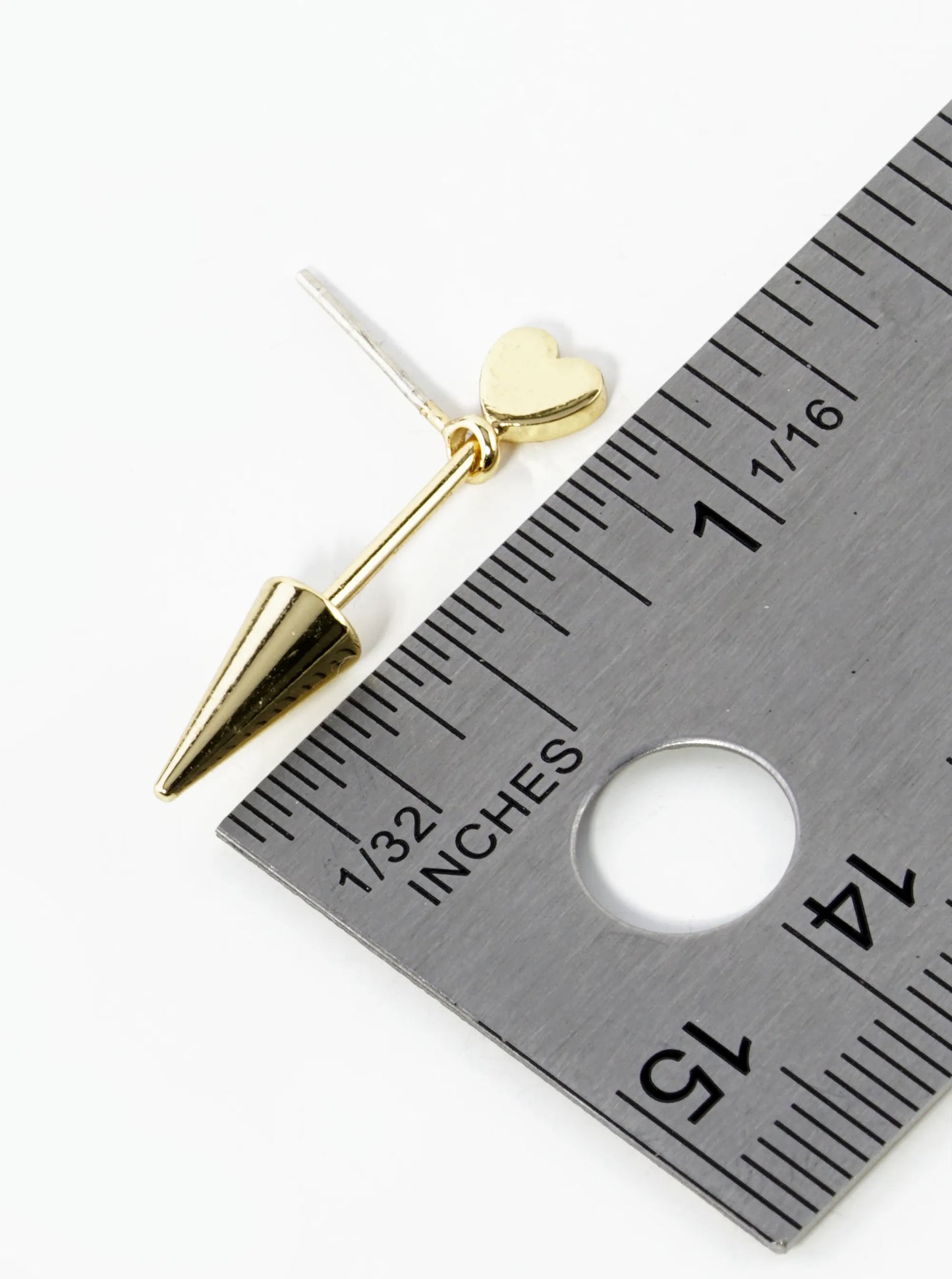 18K Gold Dipped 1 Inch Cupid Arrow Stud Earrings